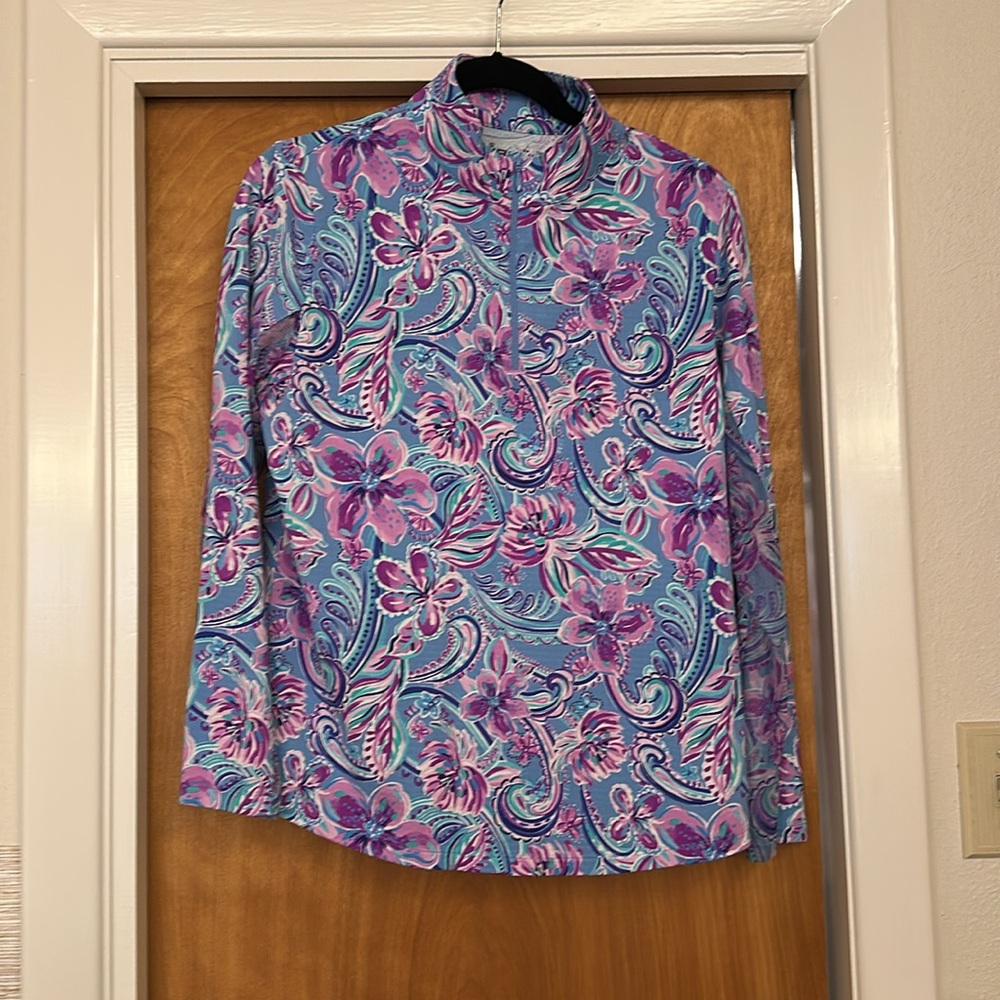 IBKUL Womens Allie Lavender Long Sleeve Sun Protection Cooling Athletic Shirt L - Picture 2 of 6